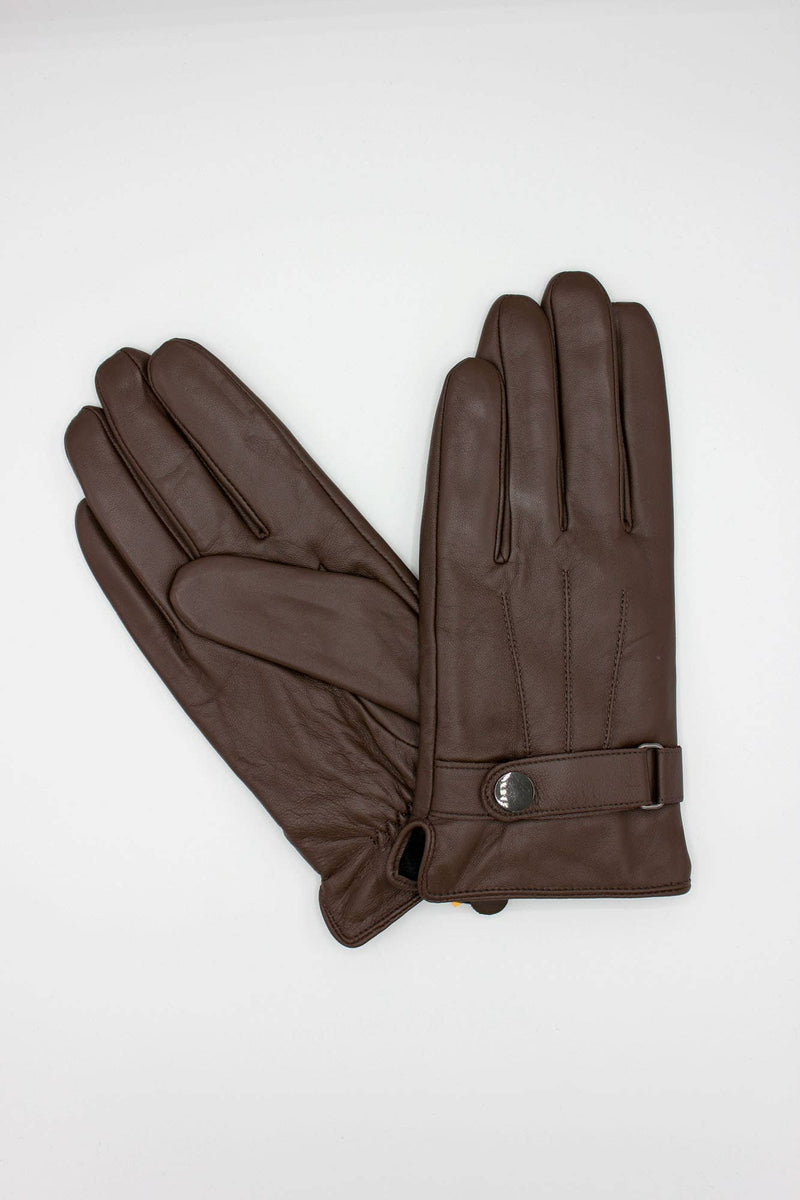 Italian Leather Gloves - Fleece Lined - Cocoa