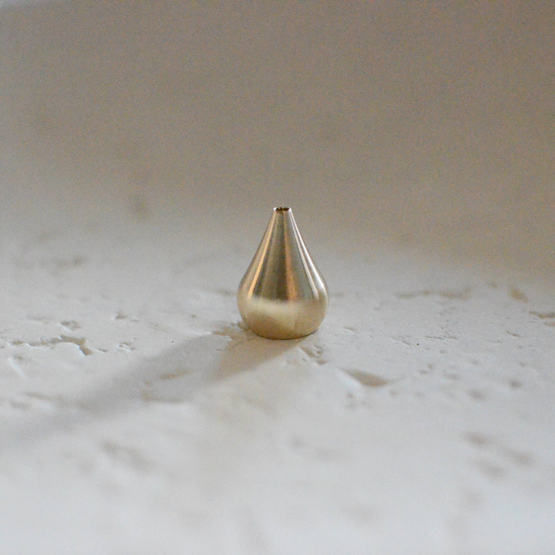 Brass Water Drop Shape Incense Holder - Tall