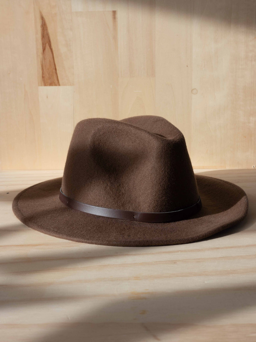 Chapeau Fedora en laine classique avec ceinture